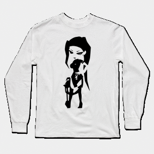 Rakshasa minimal silhouette white Long Sleeve T-Shirt